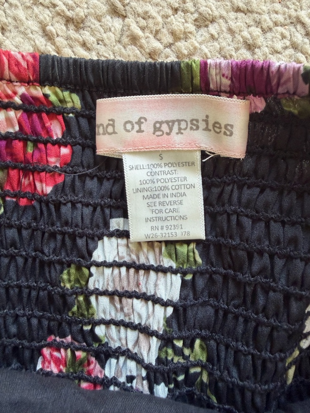 Band of Gypsies Black Floral Fit-and-Flare Dress - Picture 2 of 2